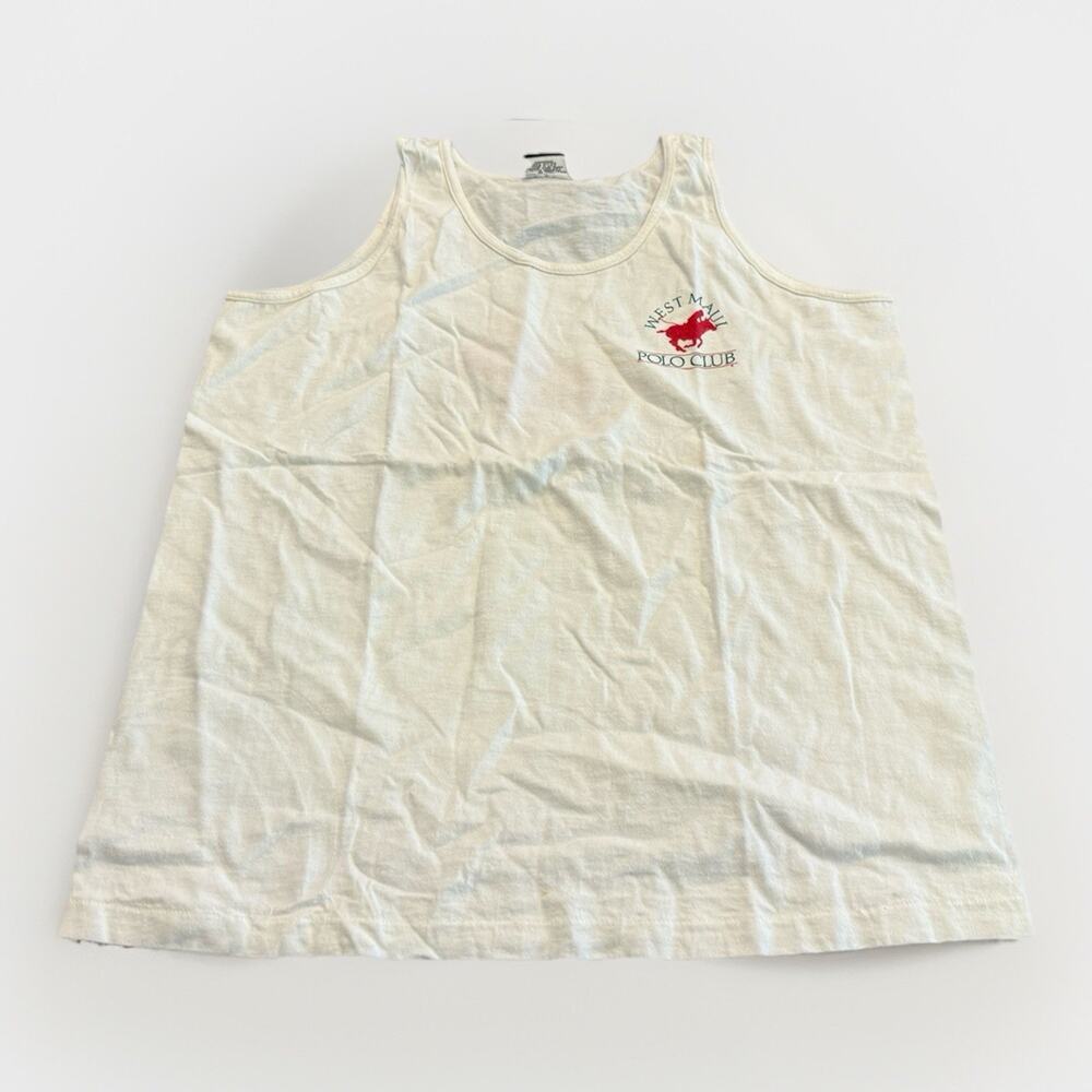 Vintage 90s Signal Sports Mens White West Maui Polo Club Sleeveless Tank Top L